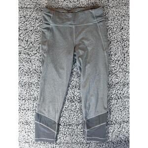 Athleta Girl Refuel Mesh Capri Leggings XL 14 Gray Stretch Active